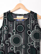 Emerald Motel 総柄 スリーブレス ベロアワンピース