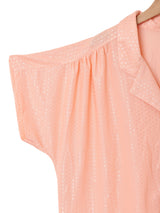 織り柄 オープンカラー半袖シャツ