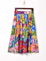 総柄 シルクスカート