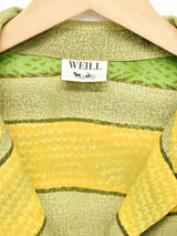 マルチボーダー オープンカラー半袖シャツ