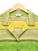 マルチボーダー オープンカラー半袖シャツ