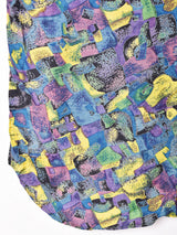 西ドイツ製 総柄 ノーカラー半袖シャツ