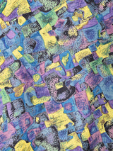 西ドイツ製 総柄 ノーカラー半袖シャツ