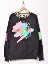 アメリカ製 ネオンカラー プリント スウェットシャツ