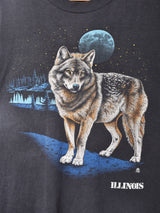 アメリカ製 オオカミ プリントTシャツ