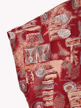 総柄 ノーカラー半袖シャツ