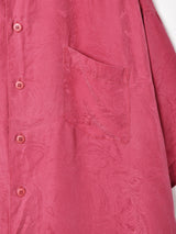 織り柄 半袖シルクシャツ