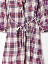 チェック ロングガウン