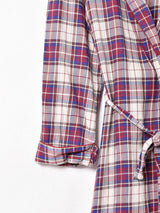 チェック ロングガウン