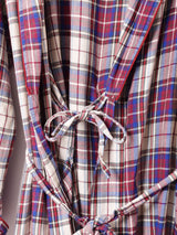 チェック ロングガウン