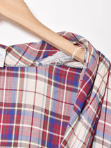 チェック ロングガウン