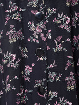 花柄 ベルトセット フロントボタンノースリーブワンピース