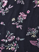 花柄 ベルトセット フロントボタンノースリーブワンピース