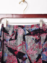 総柄 ベロア タイトミニスカート