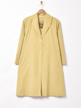 イタリア製 イエロー ショールカラーコート