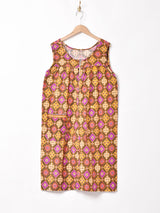 総柄 スリーブレスワンピース