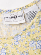 リネン混 花柄 スリーブレスワンピース