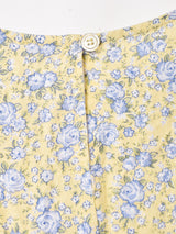 リネン混 花柄 スリーブレスワンピース