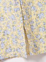 リネン混 花柄 スリーブレスワンピース