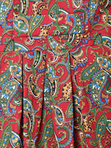 アメリカ製 ペイズリー柄 フロントオープン スリーブレス ワンピース