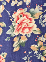 リネン混 花柄スリーブレスワンピース