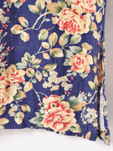 リネン混 花柄スリーブレスワンピース