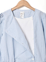 イギリス製 ストライプ 七分袖ワンピース