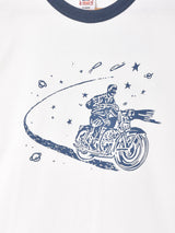 【2色展開】 バイクプリント リンガーTシャツ