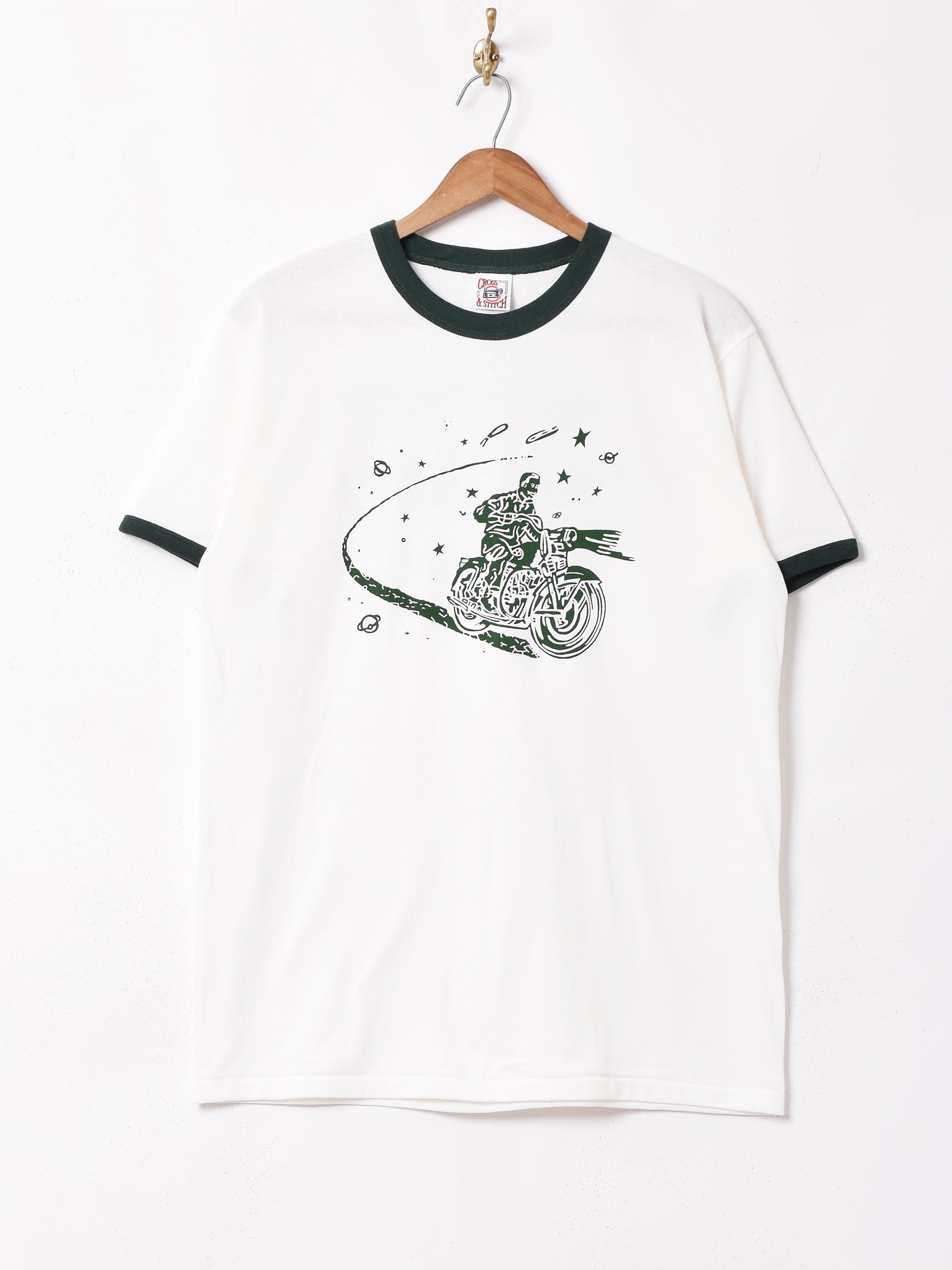 2色展開】 バイクプリント リンガーTシャツ – 古着屋Top of the Hillの