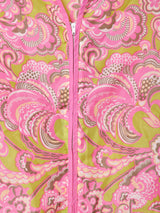 花柄 スリーブレス ジップアップワンピース