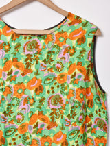 総柄 スリーブレスワンピース