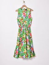 花柄 スリーブレスワンピース