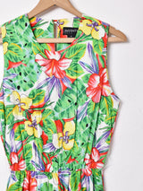 花柄 スリーブレスワンピース