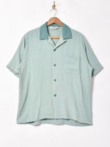 【2色展開】Backers バイカラー 半袖 オープンカラーシャツ