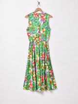 花柄 スリーブレスワンピース