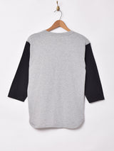 カラースリーブ 七分丈 メッセージプリントTシャツ