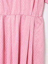 ドット レースカラー 長袖ワンピース