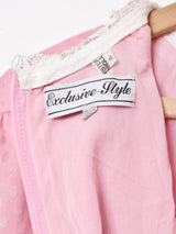 ドット レースカラー 長袖ワンピース