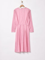 ドット レースカラー 長袖ワンピース