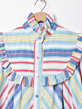 ボーダー フリルデザインワンピース