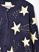 スター 刺繍 コットンカーディガン