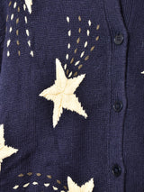スター 刺繍 コットンカーディガン