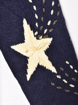 スター 刺繍 コットンカーディガン