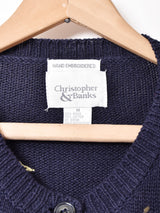 スター 刺繍 コットンカーディガン