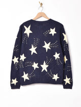 スター 刺繍 コットンカーディガン