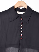 長袖 デザインシアーシャツ