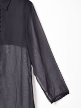 長袖 デザインシアーシャツ