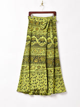 エスニック柄 マキシ丈 ラップスカート