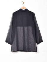 長袖 デザインシアーシャツ