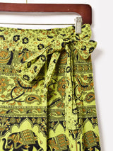 エスニック柄 マキシ丈 ラップスカート